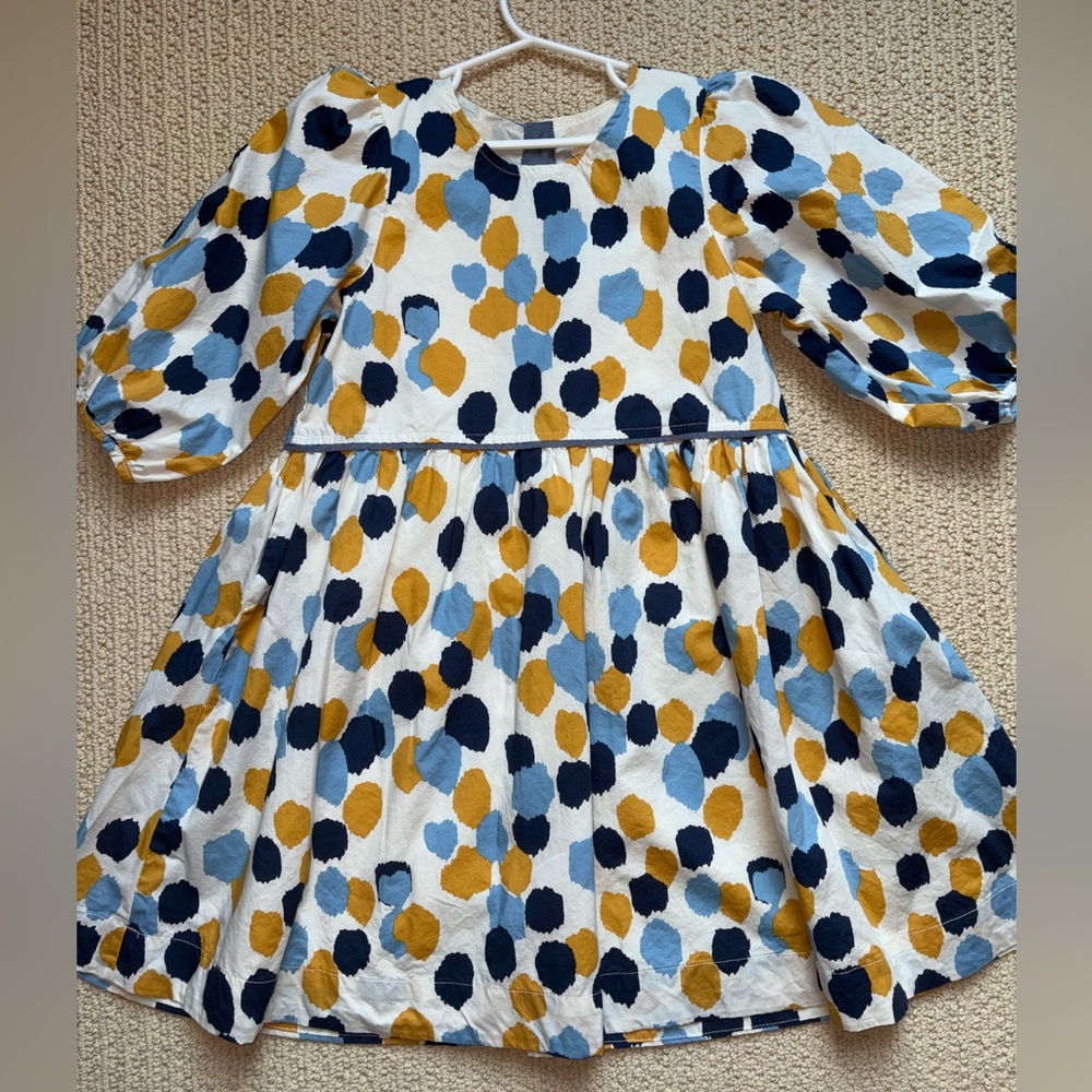 Pink Chicken Stevie Blue Yellow Dot Dress 8